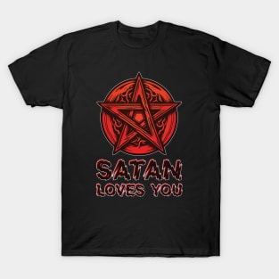 Satan Loves You Pentagram T-Shirt